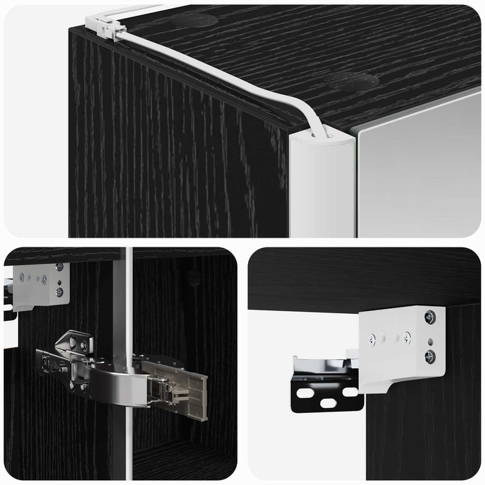 Dulap cu oglindă pentru baie Stejar Negru 103,5 x 15,5 x 70 cm - WALTI WALTI