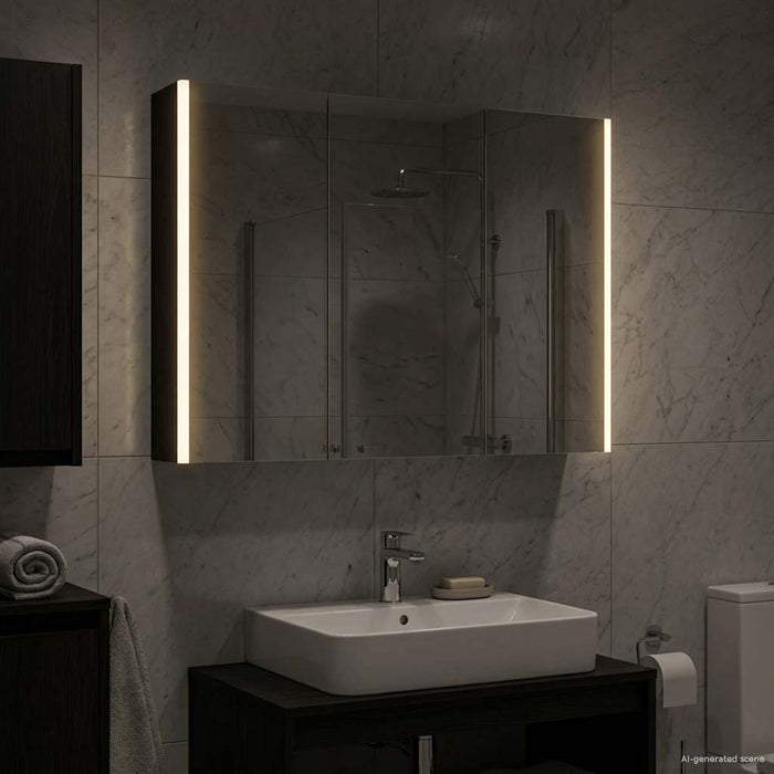 Dulap cu oglindă pentru baie Stejar Negru 103,5 x 15,5 x 70 cm - WALTI WALTI