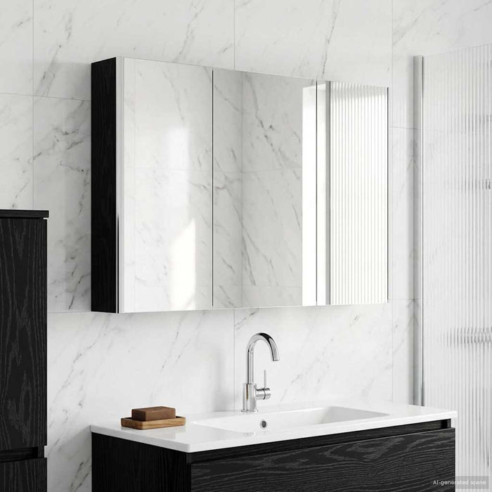 Dulap cu oglindă pentru baie Stejar Negru 103,5 x 15,5 x 70 cm - WALTI WALTI