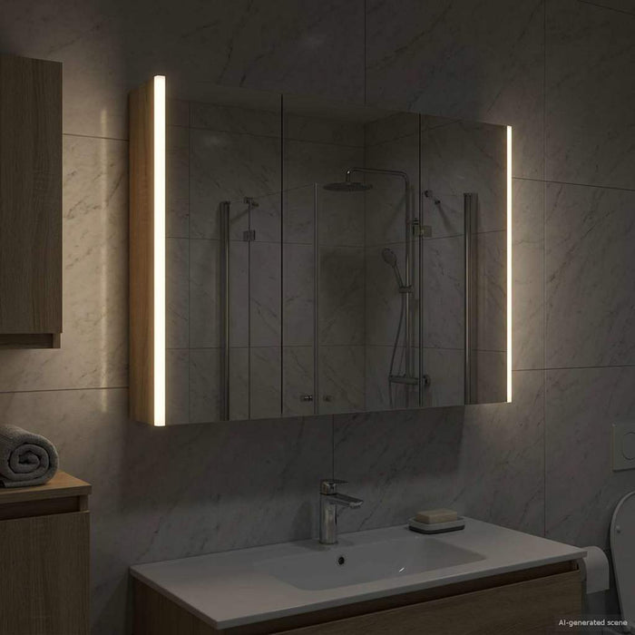 Dulap cu oglindă pentru baie Stejar Sonoma 103,5 x 15,5 x 70 cm - WALTI WALTI