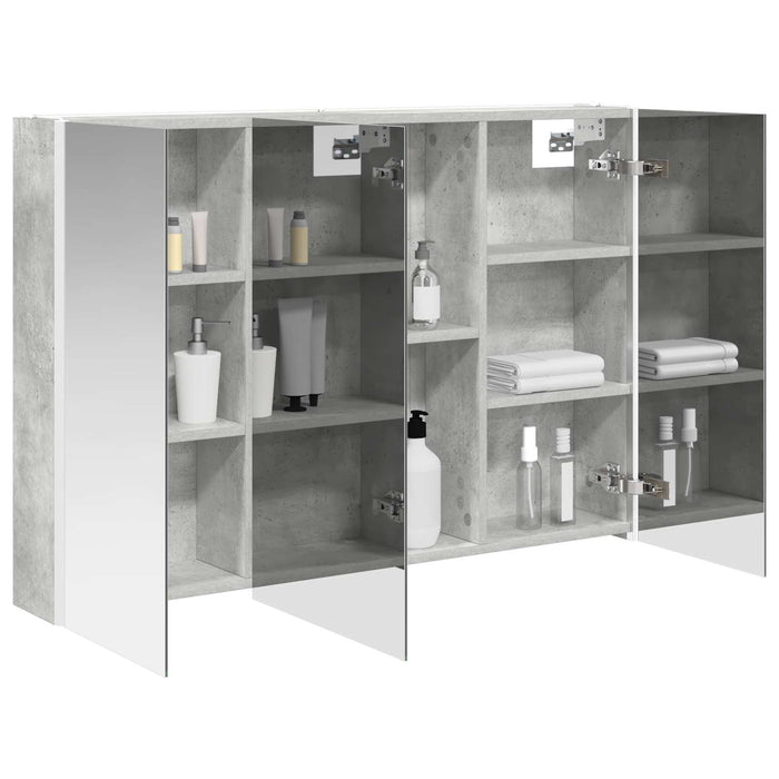 Dulap cu oglindă pentru baie Gri din beton 103,5 x 15,5 x 70 cm - WALTI WALTI