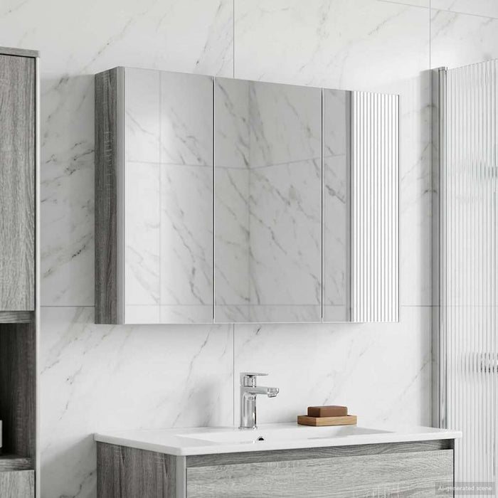 Dulap cu oglindă pentru baie Gri Sonoma 103,5 x 15,5 x 70 cm - WALTI WALTI