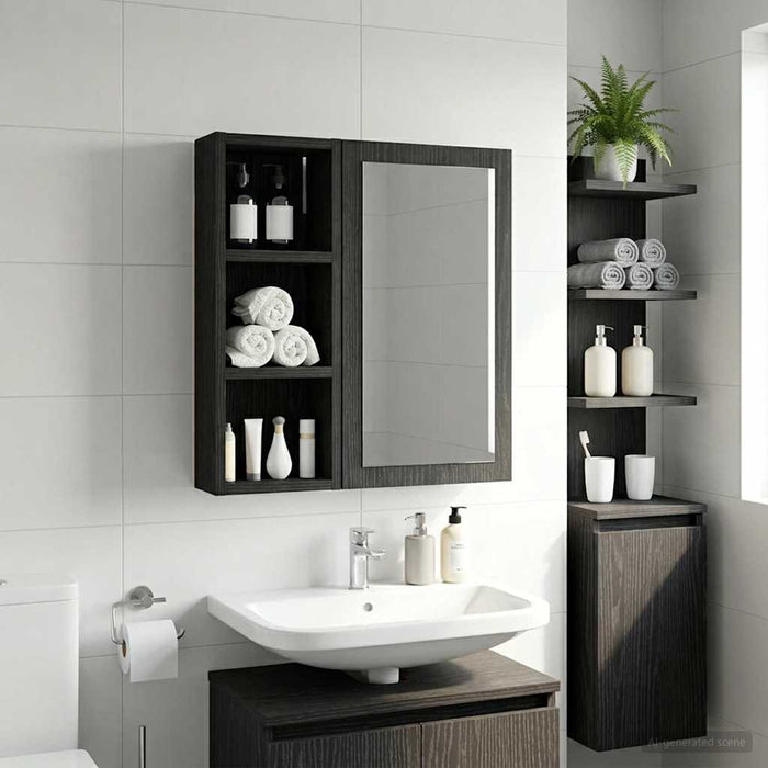 Dulap de perete pentru baie Stejar Negru 20 x 10 x 50 cm - WALTI WALTI