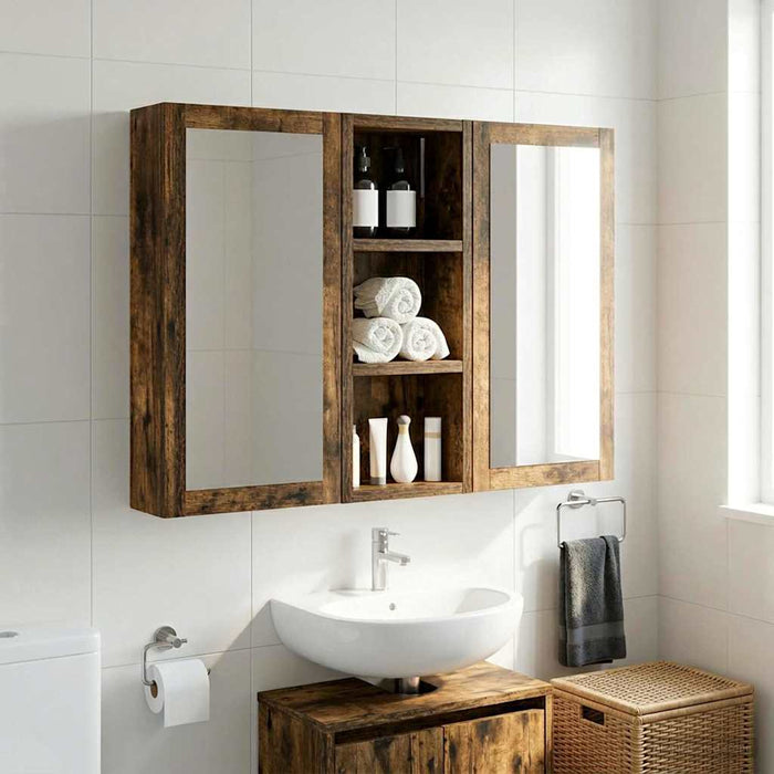 Dulap de perete pentru baie Stejar Afumat 20 x 10 x 50 cm - WALTI WALTI