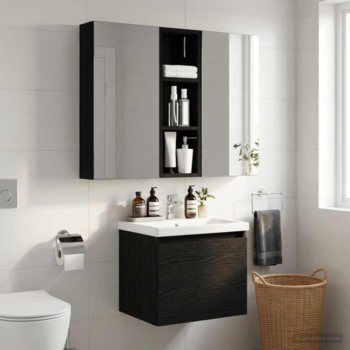 Dulap de perete pentru baie Stejar Negru 20 x 10 x 60,5 cm - WALTI WALTI