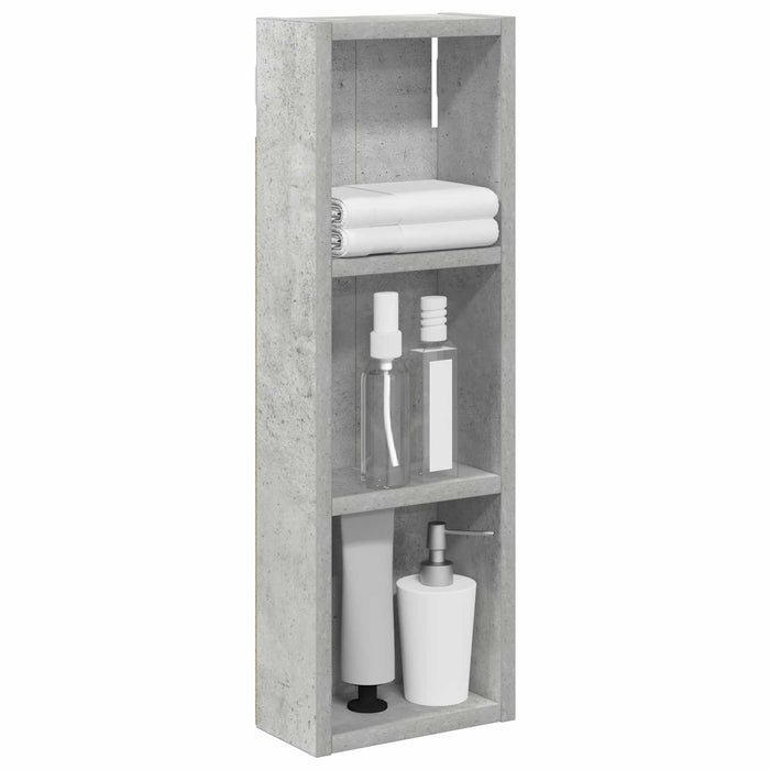 Dulap de perete pentru baie cu raft Gri Beton 20 x 10 x 60,5 cm - WALTI WALTI