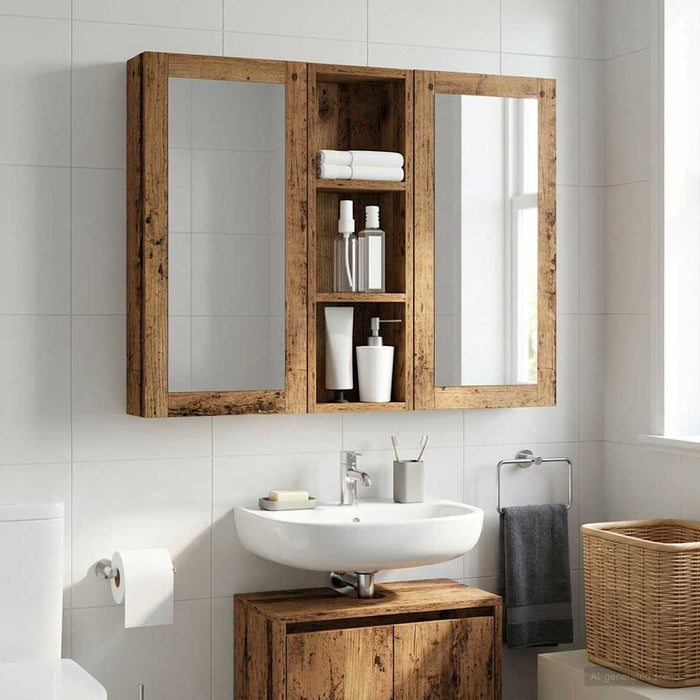 Dulap de perete pentru baie Lemn vechi 20 x 10 x 60,5 cm - WALTI WALTI