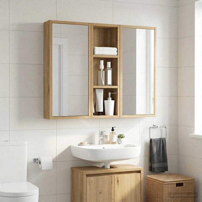 Dulap de perete pentru baie Stejar artizanal 20 x 10 x 60,5 cm - WALTI WALTI