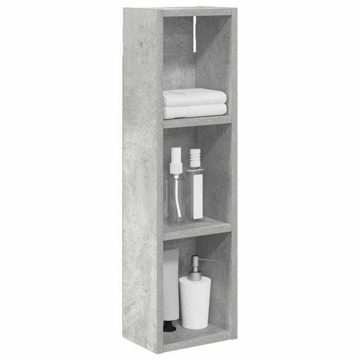 Dulap de perete pentru baie cu raft Gri Beton 20 x 14 x 70 cm - WALTI WALTI