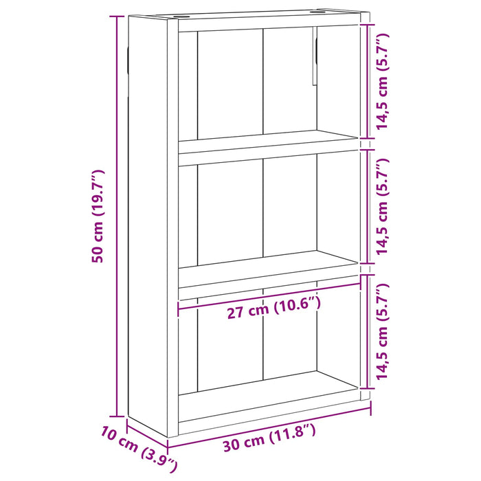 Dulap de perete pentru baie cu raft Gri Beton 30 x 10 x 50 cm - WALTI WALTI