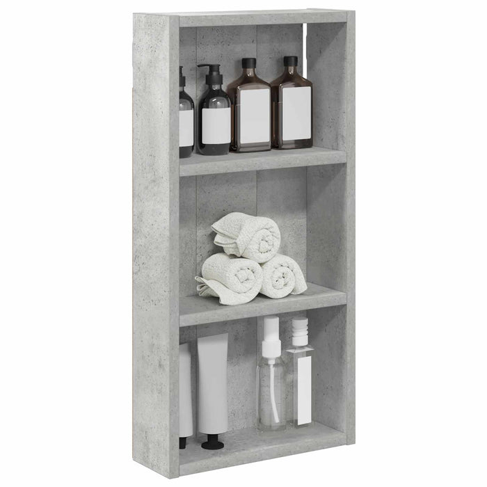Dulap de perete pentru baie cu raft Gri Beton 30 x 10 x 60,5 cm - WALTI WALTI