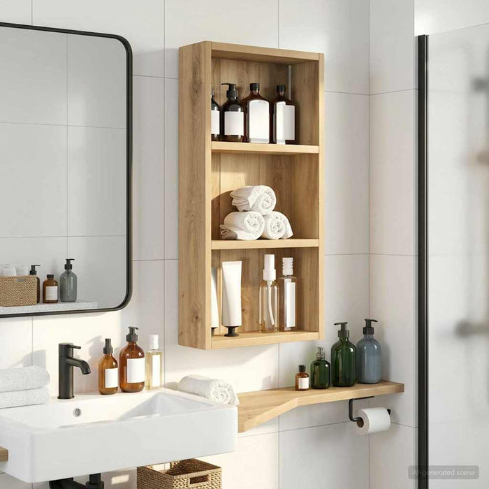 Dulap de perete pentru baie Stejar artizanal 30 x 10 x 60,5 cm - WALTI WALTI