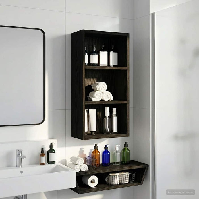 Dulap de perete pentru baie Stejar Negru 30 x 16 x 62,5 cm - WALTI WALTI