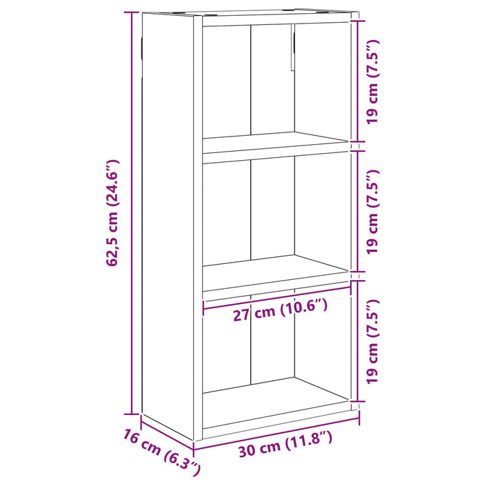 Dulap de perete pentru baie Stejar Sonoma 30 x 16 x 62,5 cm - WALTI WALTI