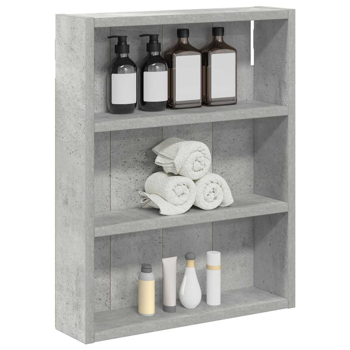 Dulap de perete pentru baie cu raft Gri Beton 40 x 10 x 50 cm - WALTI WALTI