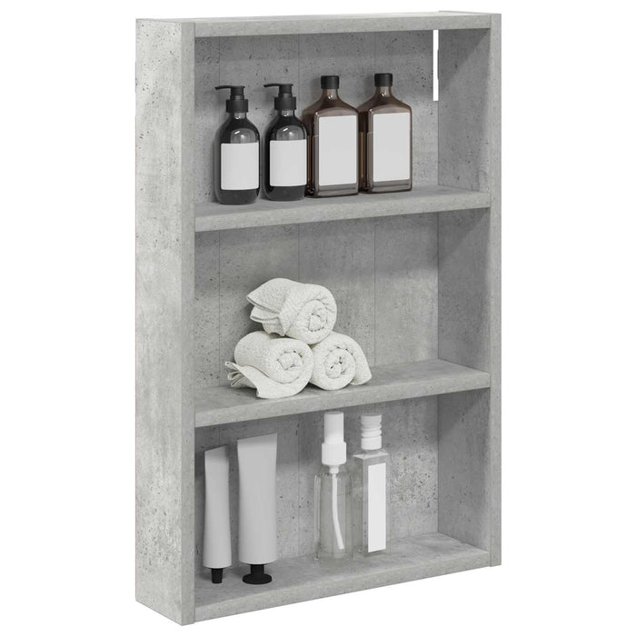 Dulap de perete pentru baie cu raft Gri Beton 40 x 10 x 60,5 cm - WALTI WALTI