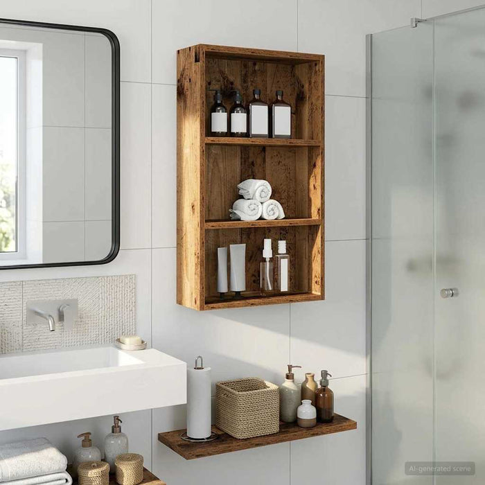 Dulap de perete pentru baie Lemn vechi 40 x 14 x 70 cm WALTI