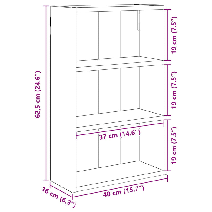 Dulap de perete pentru baie Sonoma gri 40 x 16 x 62,5 cm - WALTI WALTI