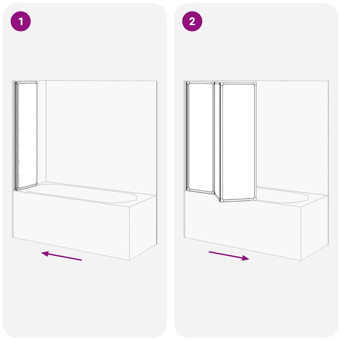 Ecran de baie Mat 132 x 140 cm Aluminiu & Panou PP WALTI
