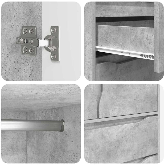 Dulap de Baie Gri din beton 79,5 x 49 x 156 cm Lemn compozit - WALTI WALTI
