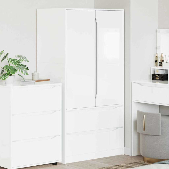 Dulap de Baie Alb lucios 79,5 x 49 x 156 cm Lemn compozit - WALTI WALTI