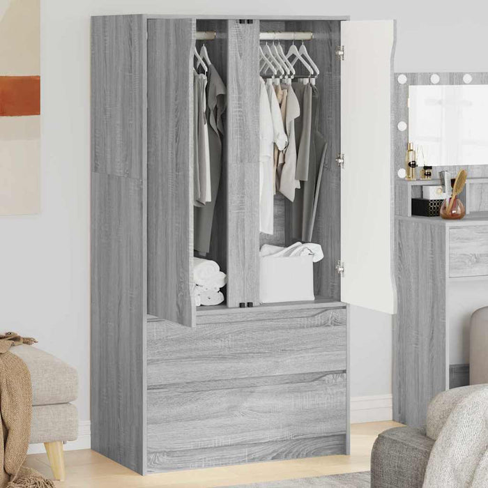 Dulap de Baie Gri Sonoma 79,5 x 49 x 156 cm Lemn compozit - WALTI WALTI