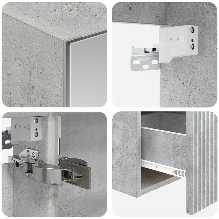 Set dulap baie 4 pcs Gri Beton 100 x 14,5 x 70 cm WALTI