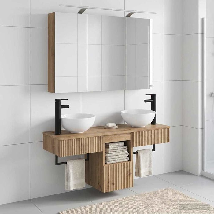 Set dulap baie 4 buc. Stejar Artizanal Lemn prelucrat - WALTI WALTI