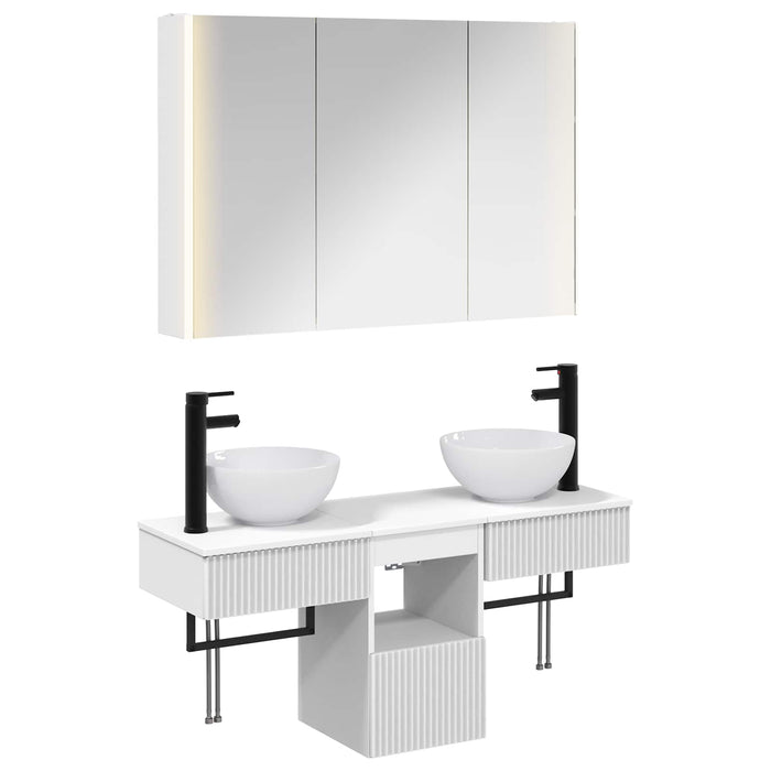 Set dulap baie 4 pcs Alb 103,5 x 15,5 x 70 cm Lemn prelucrat WALTI