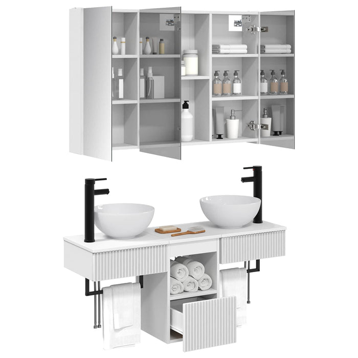 Set dulap baie 4 pcs Alb 103,5 x 15,5 x 70 cm Lemn prelucrat WALTI