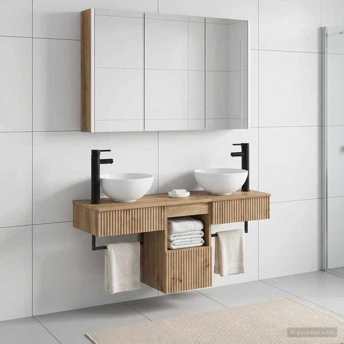 Set dulap baie 4 buc. Stejar Artizanal Lemn prelucrat WALTI