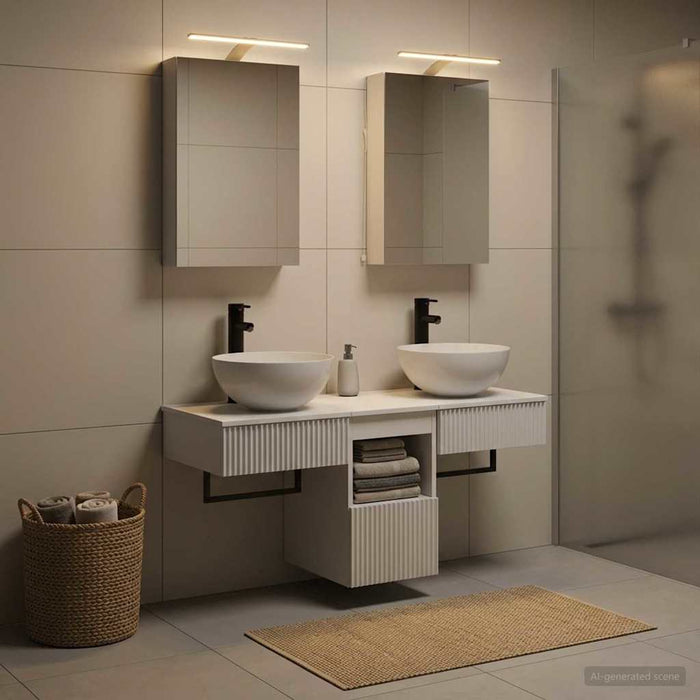 Set dulap baie 5 pcs Alb 40 x 10,5 x 60,5 cm Lemn prelucrat WALTI