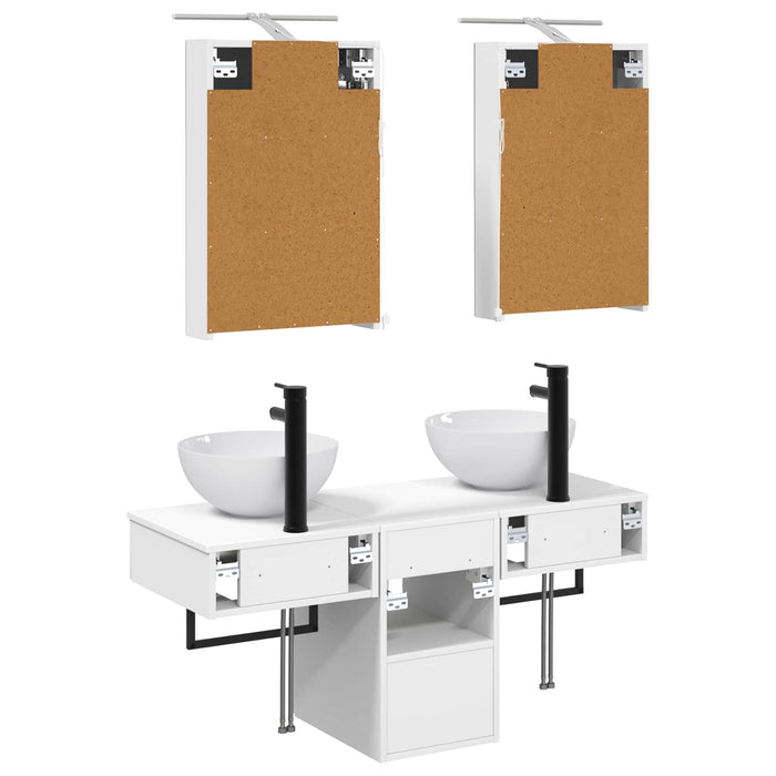 Set dulap baie 5 pcs Alb 40 x 10,5 x 60,5 cm Lemn prelucrat WALTI