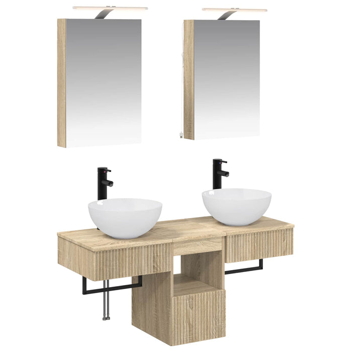 Set dulap baie 5 pcs Stejar Sonoma 40 x 10,5 x 60,5 cm WALTI