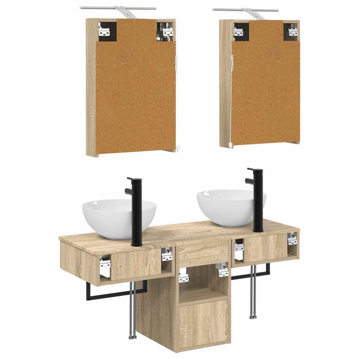 Set dulap baie 5 pcs Stejar Sonoma 40 x 10,5 x 60,5 cm WALTI