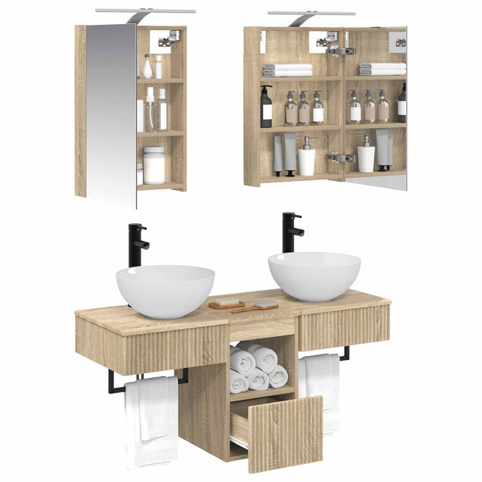 Set dulap baie 5 pcs Stejar Sonoma 40 x 10,5 x 60,5 cm WALTI