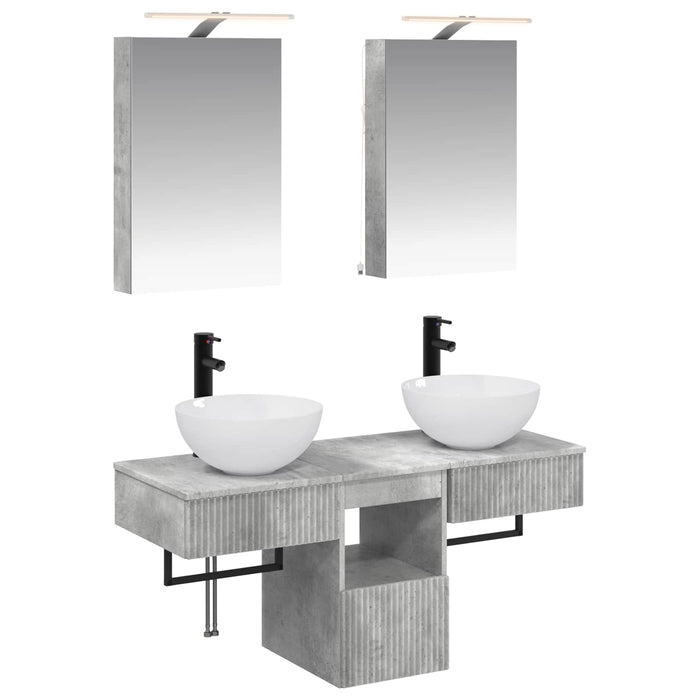 Set dulap baie 5 pcs Gri Beton 40 x 10,5 x 60,5 cm WALTI