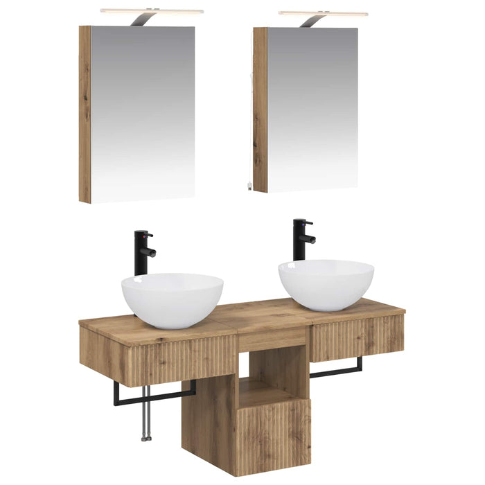 Set dulap baie 5 pcs Stejar Artizanal 40 x 10,5 x 60,5 cm WALTI