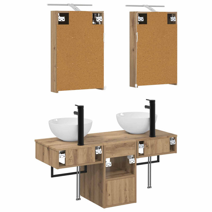 Set dulap baie 5 pcs Stejar Artizanal 40 x 10,5 x 60,5 cm WALTI