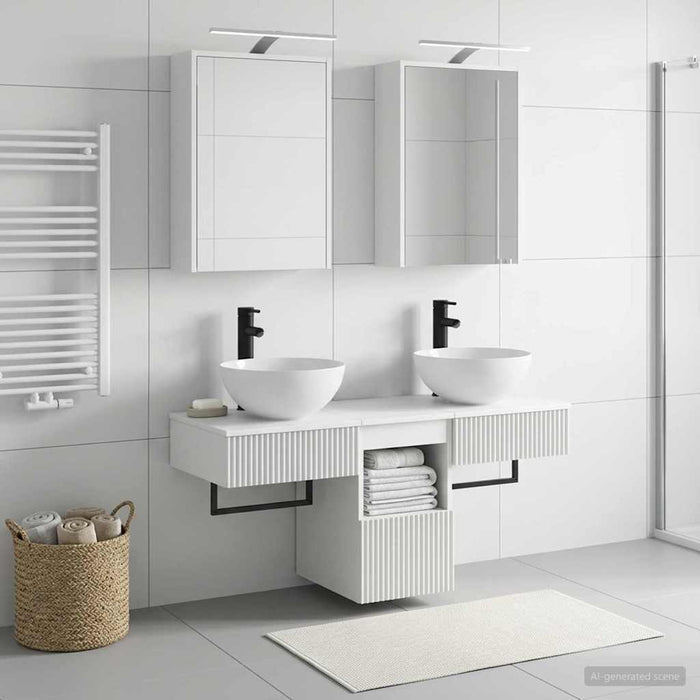 Set dulap baie 5 pcs Alb 43 x 16 x 62,5 cm Lemn prelucrat WALTI