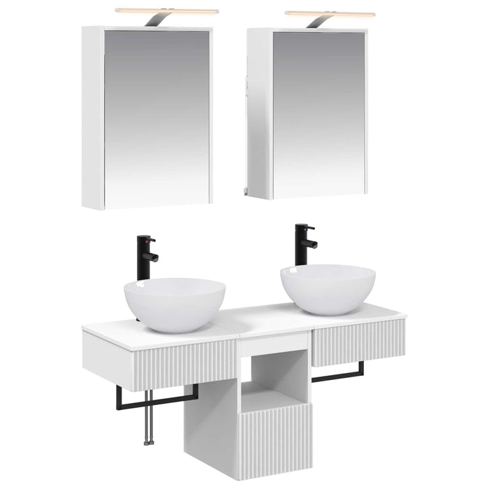Set dulap baie 5 pcs Alb 43 x 16 x 62,5 cm Lemn prelucrat WALTI