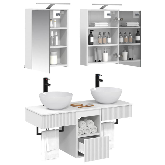 Set dulap baie 5 pcs Alb 43 x 16 x 62,5 cm Lemn prelucrat WALTI