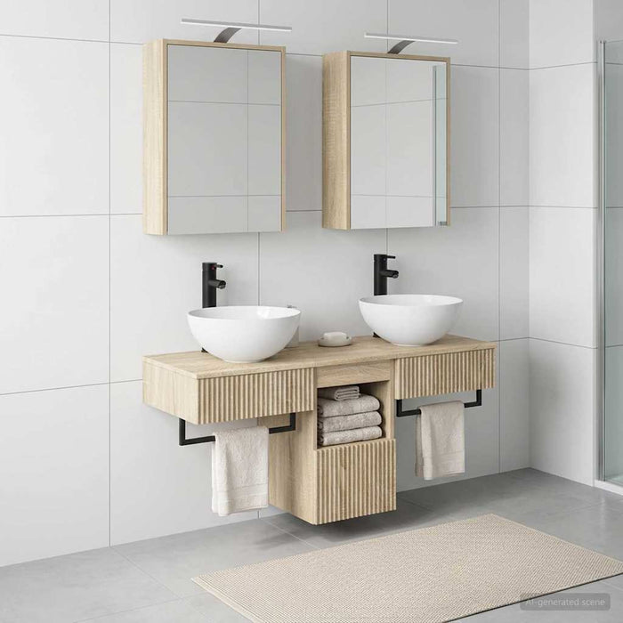 Set dulap baie 5 buc. Stejar Sonoma Lemn prelucrat - WALTI WALTI