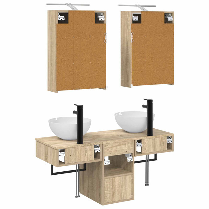 Set dulap baie 5 pcs Stejar Sonoma 43 x 16 x 62,5 cm WALTI