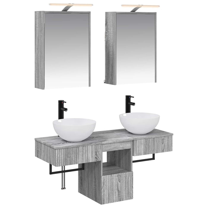 Set dulap baie 5 pcs Sonoma gri 43 x 16 x 62,5 cm WALTI
