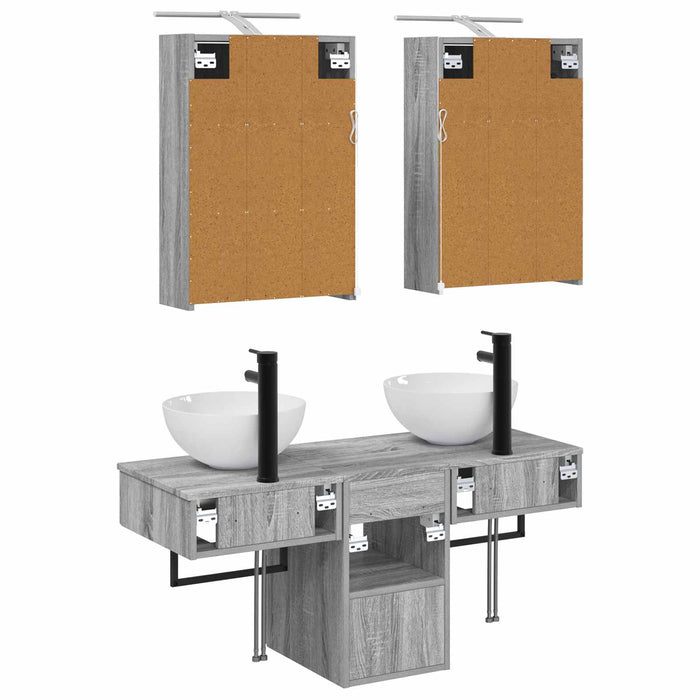 Set dulap baie 5 pcs Sonoma gri 43 x 16 x 62,5 cm WALTI