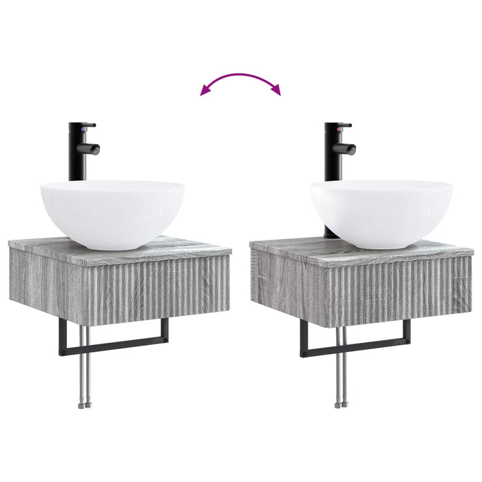 Set dulap baie 5 pcs Sonoma gri 43 x 16 x 62,5 cm WALTI