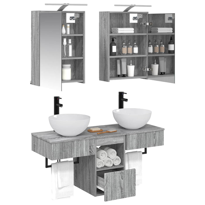 Set dulap baie 5 pcs Sonoma gri 43 x 16 x 62,5 cm WALTI