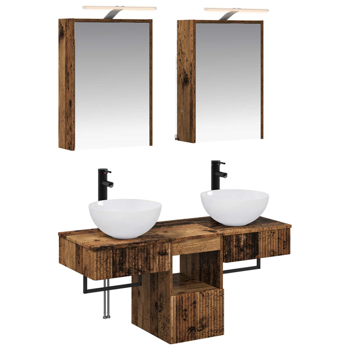 Set dulap baie 5 pcs Lemn vechi 43 x 16 x 62,5 cm WALTI
