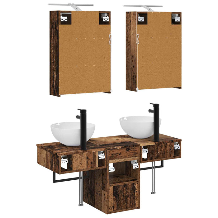 Set dulap baie 5 pcs Lemn vechi 43 x 16 x 62,5 cm WALTI